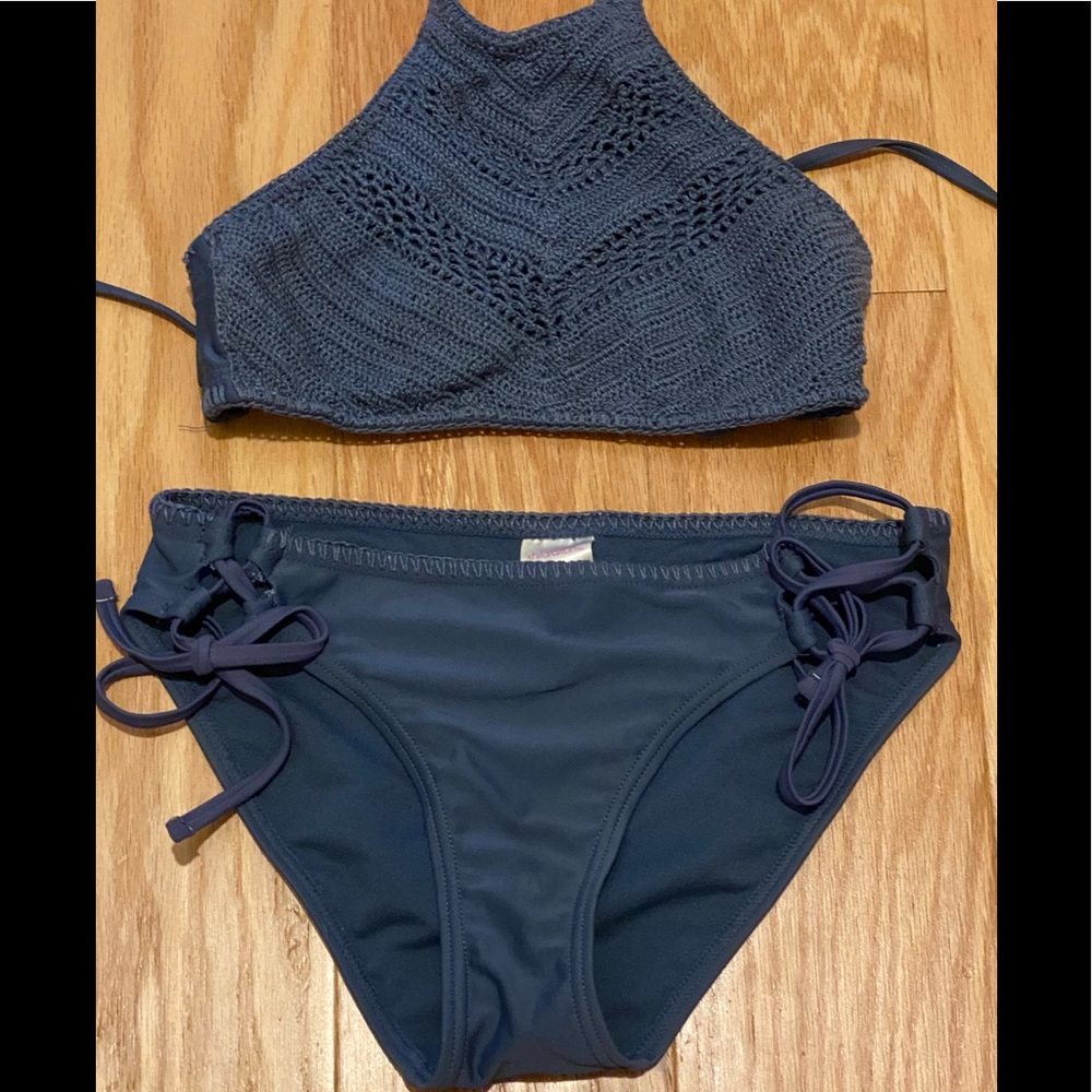Crochet halter bikini